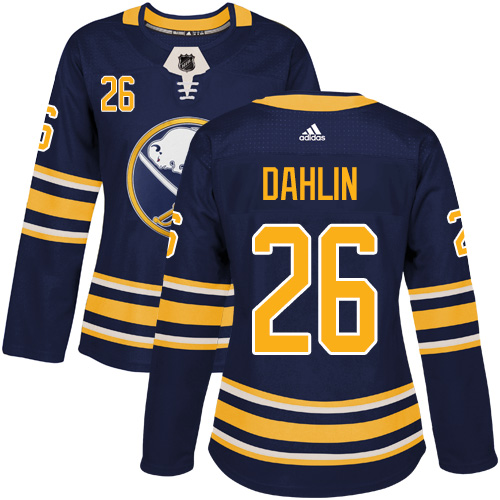 Adidas Buffalo Sabres #26 Rasmus Dahlin Navy Blue Home Authentic Women Stitched NHL Jersey